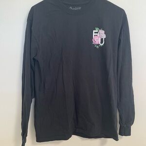 Black Long Sleeve Shirt f-ck off    f/u design with Floral -Spencers